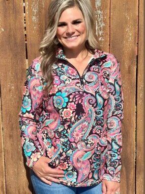 Midnight Bloom Pullover By Sterling Kreek- Size L